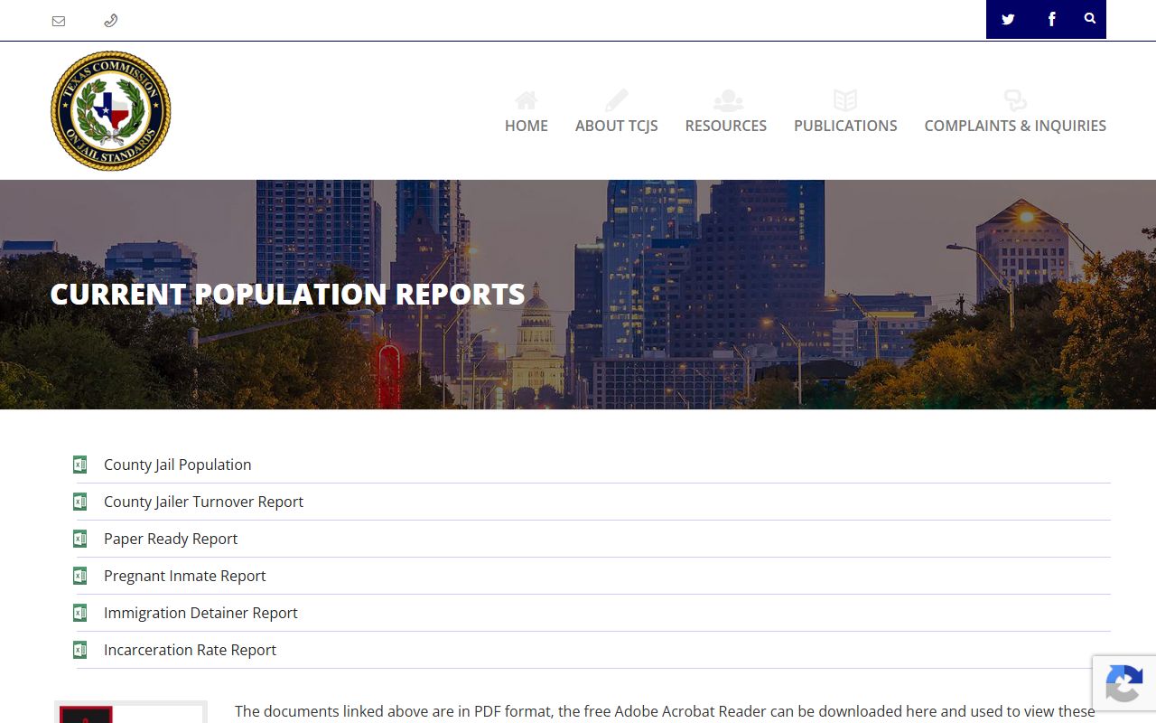 TCJS Comal County inmate population reports page